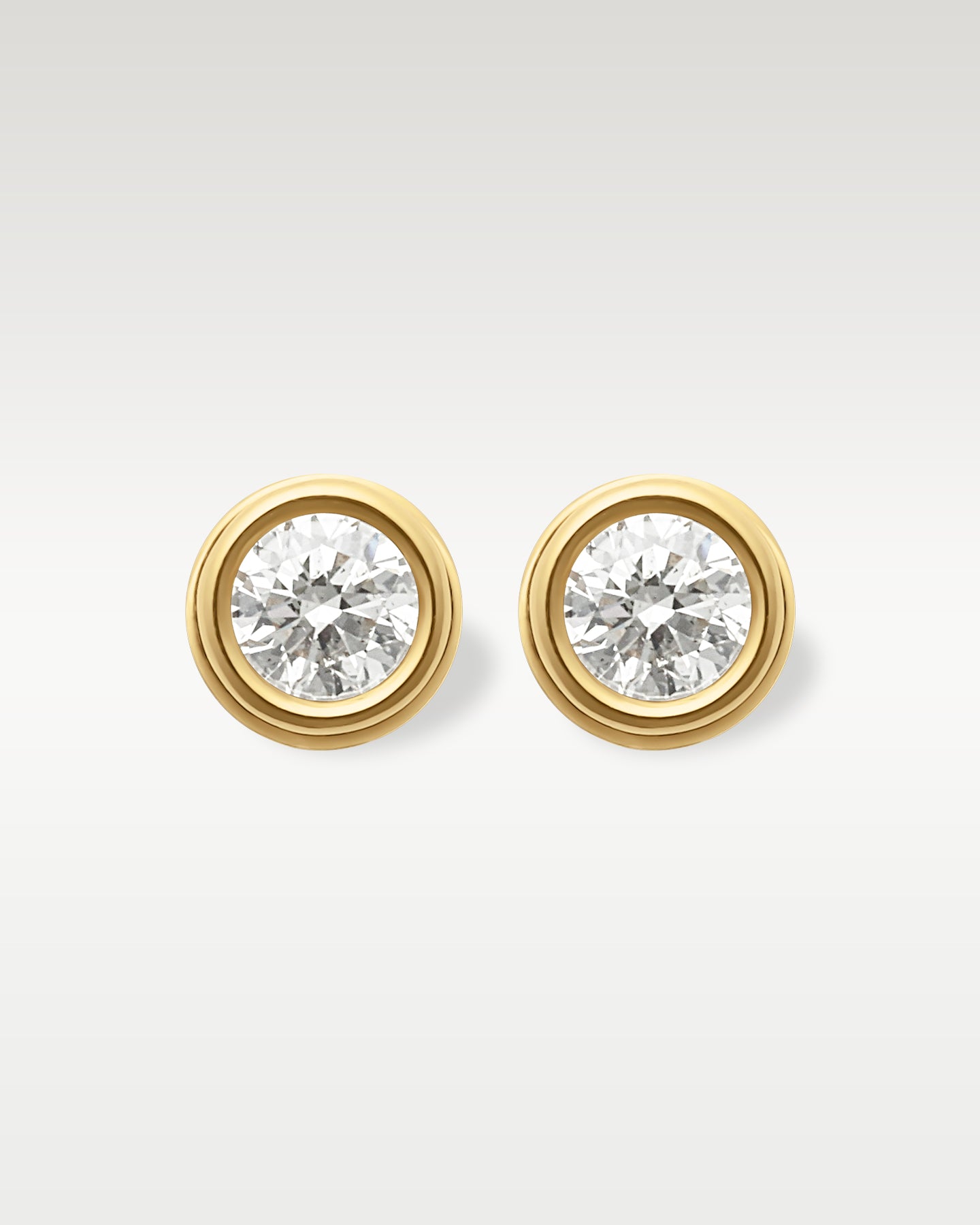 14k Yellow Gold 0.36ct Diamond Bezel Stud Earrings