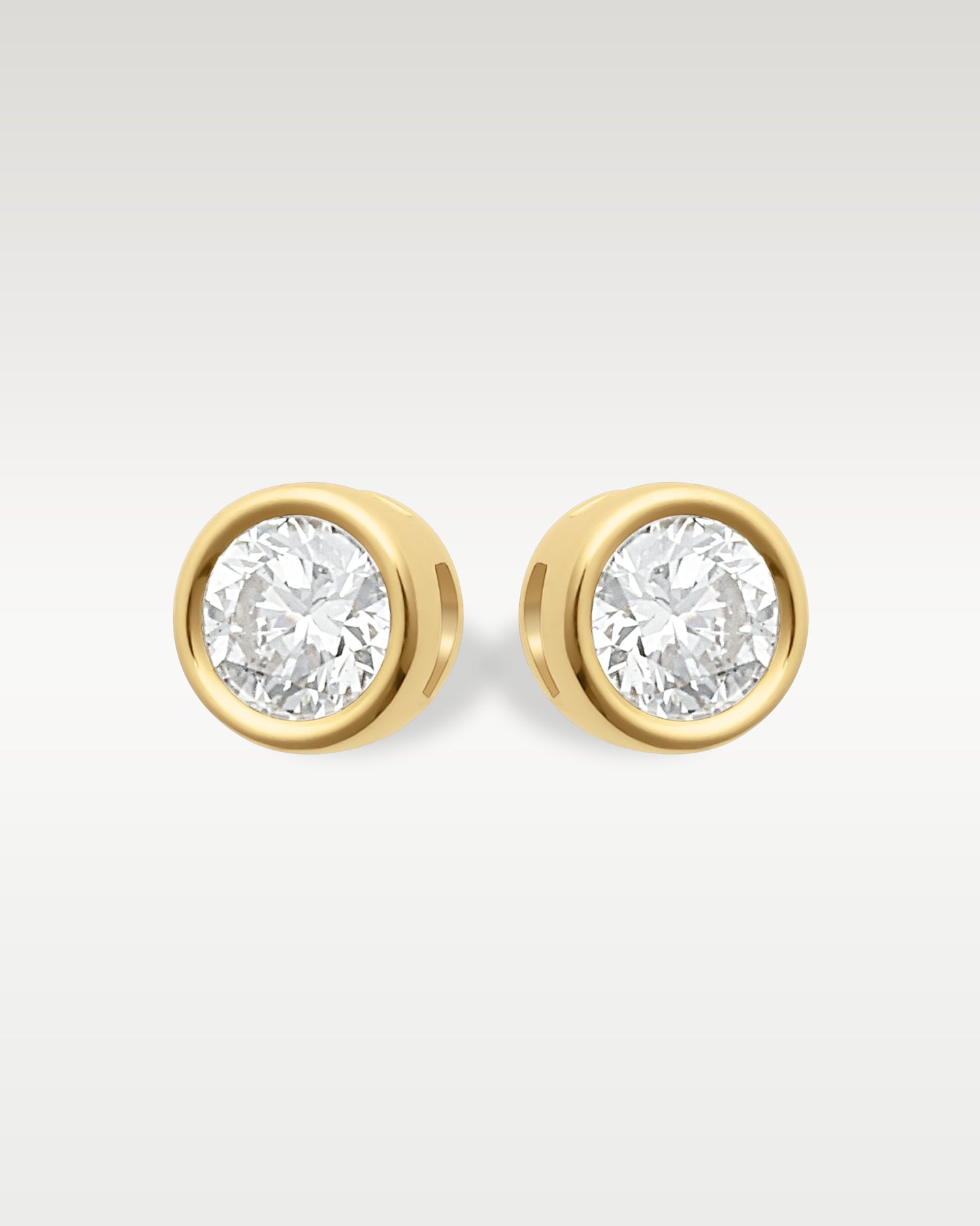 14k Yellow Gold 0.36ct Diamond Bezel Stud Earrings