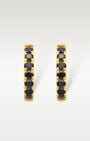 Yellow Gold Black Diamond Huggies | Noah's Fine Jewelry Dallas, Texas