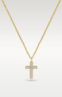 14k Yellow Gold Diamond Cross Pendant Necklace | Noah's Fine Jewelry Dallas, TX