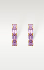 Yellow Gold Emerald Cut Pink Sapphire Hoops | Noah's fine Jewelry Dallas, Tx