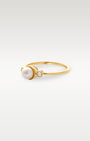 14k Yellow Gold Freshwater Pearl Diamond Ring | Noah's Fine Jewelry Dallas, Texas