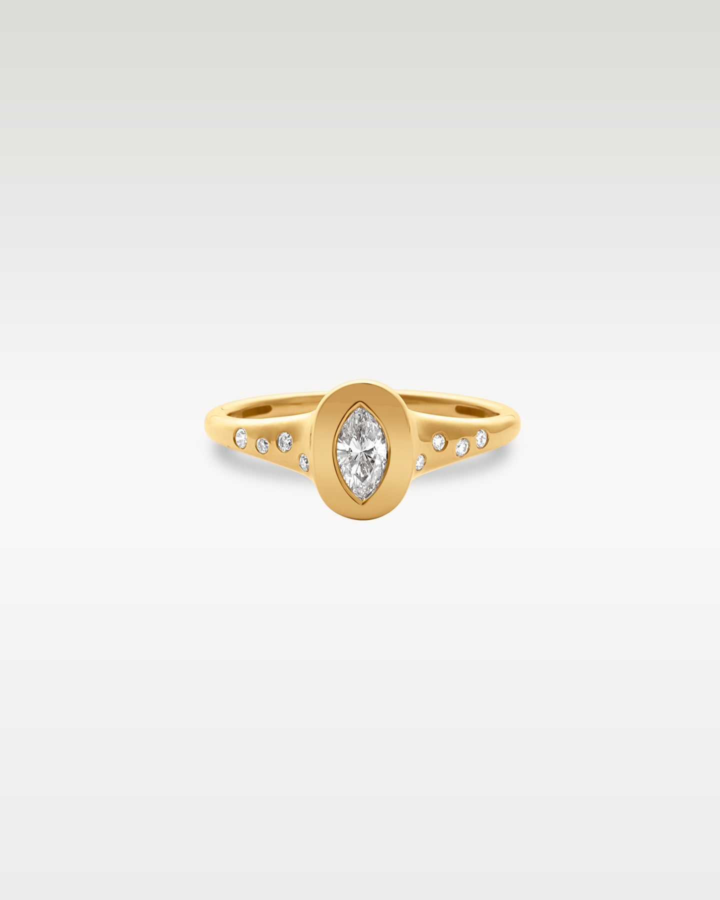 14k Yellow Gold Marquise Diamond Signet Ring | Noah's Fine Jewelry Frisco, TX