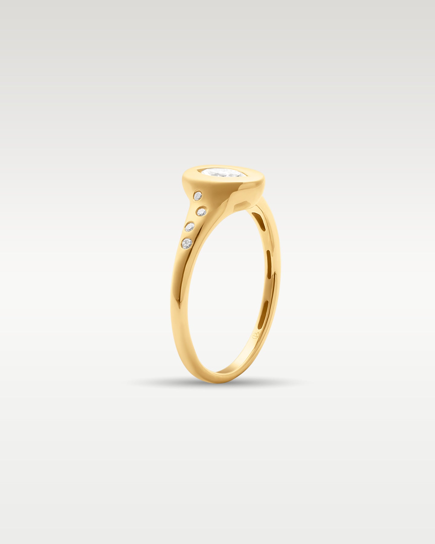 14k Yellow Gold Marquise Diamond Signet Ring | Noah's Fine Jewelry Frisco, TX