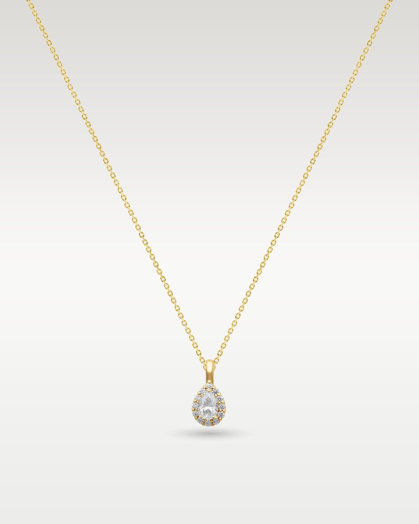 14k Yellow Gold Pear Diamond Halo Pendant  | Frisco, Texas Watch & Jewelry Store