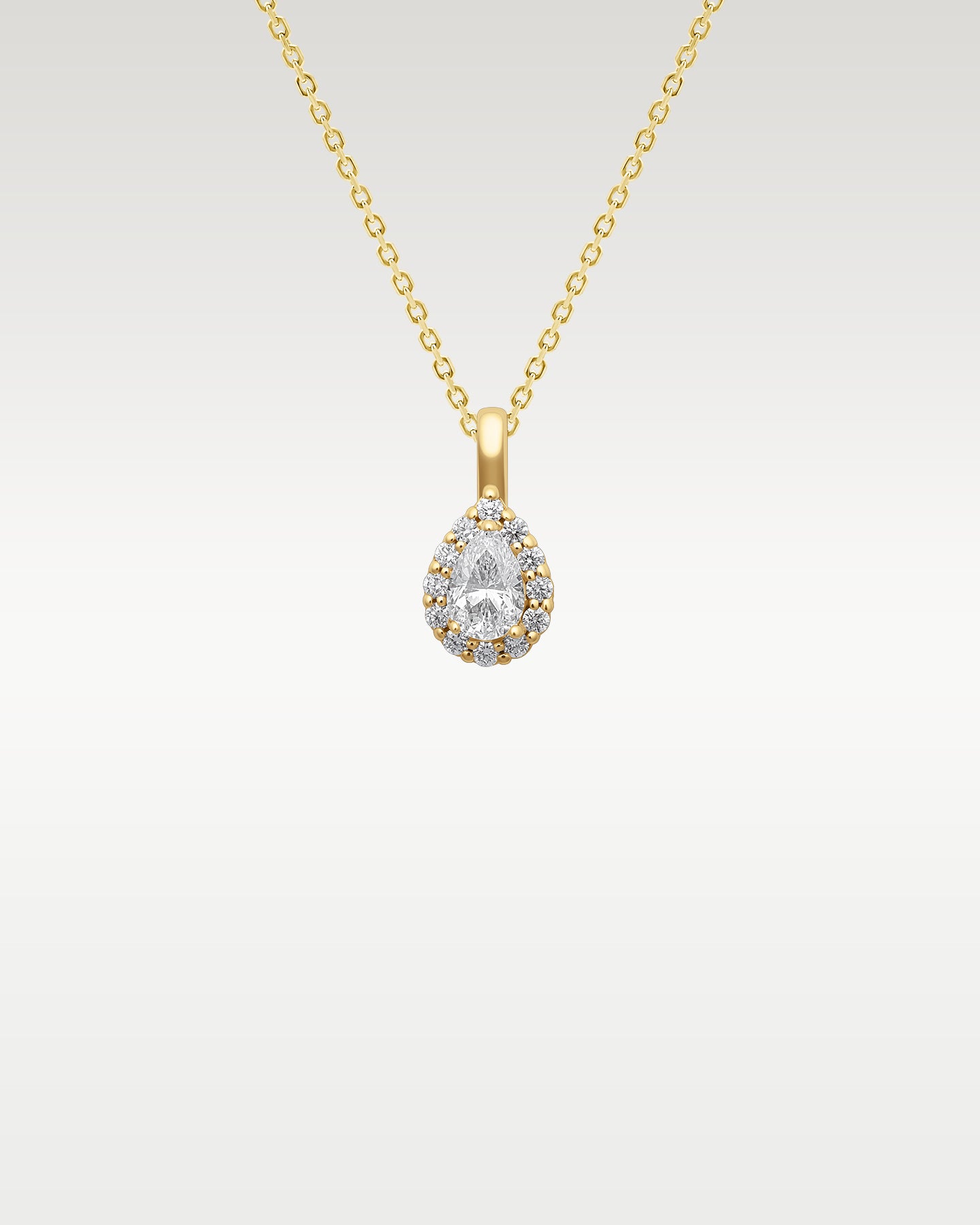 14k Yellow Gold Pear Diamond Halo Pendant  | Frisco, Texas Watch & Jewelry Store