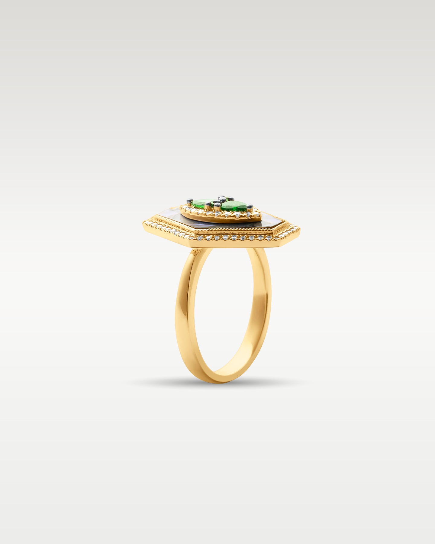14k Yellow Gold Tsavorite & Diamond Ring | Noah's Fine Jewelry Dallas, Texas