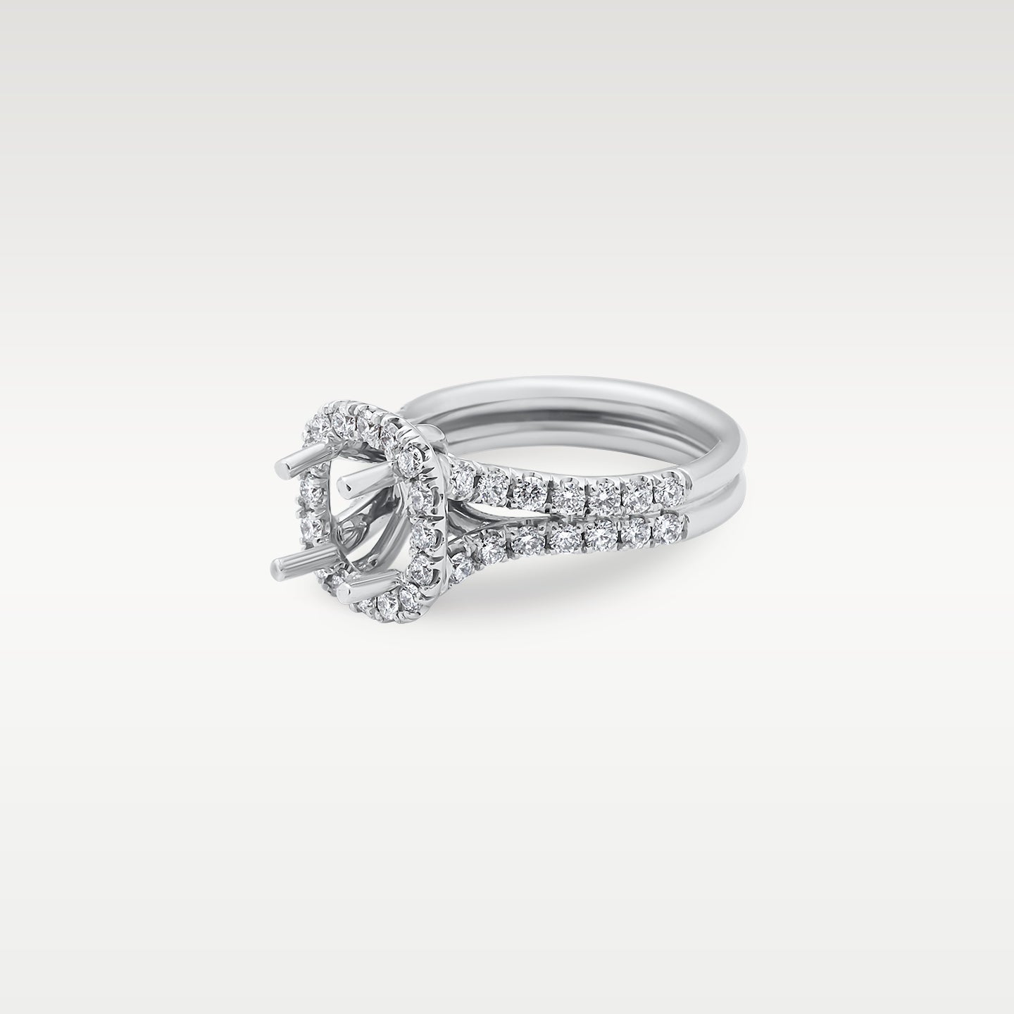 18K White Gold 1.12ct Diamond Semi-Mount Ring Setting