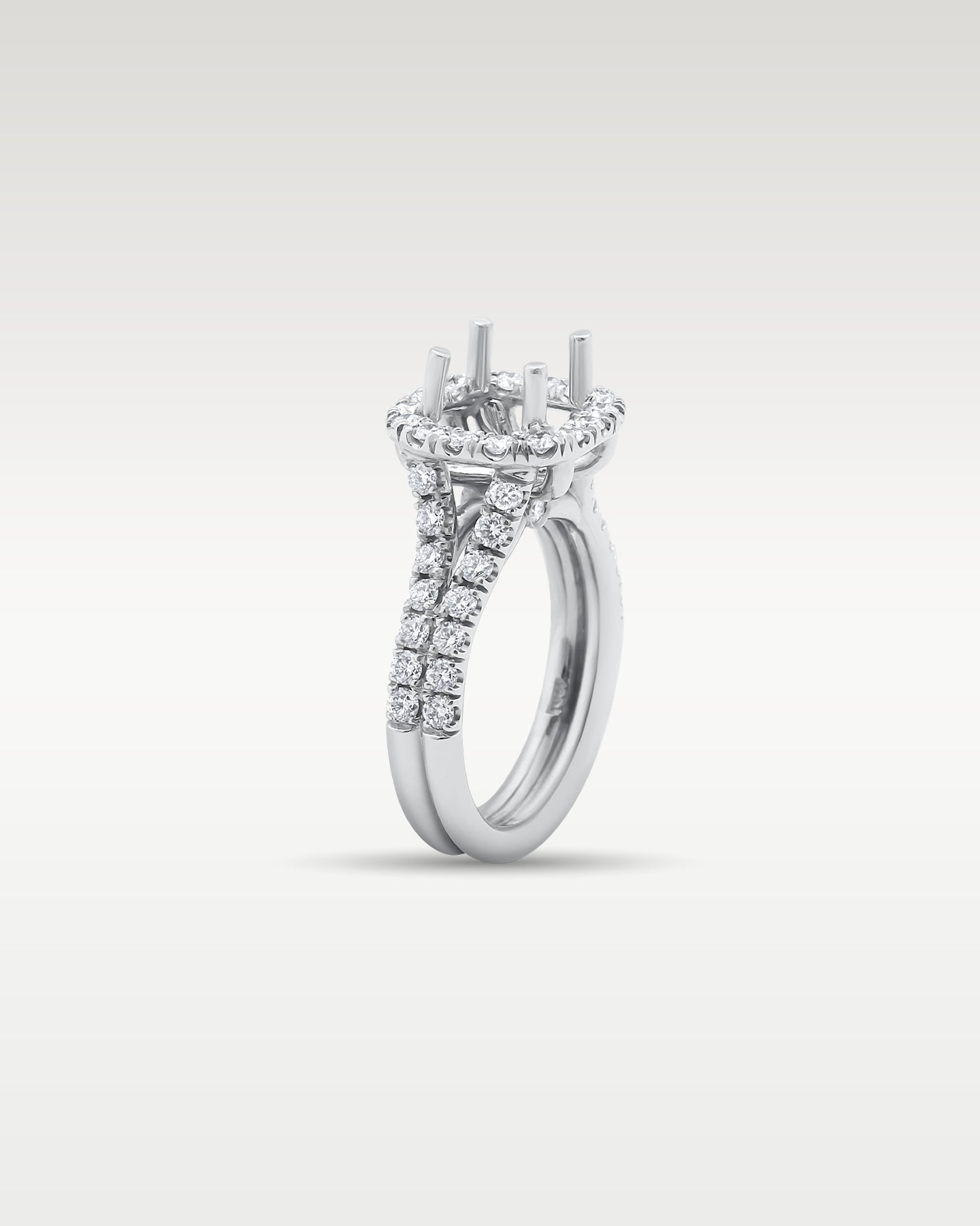 18K White Gold 1.12ct Diamond Semi-Mount Ring Setting