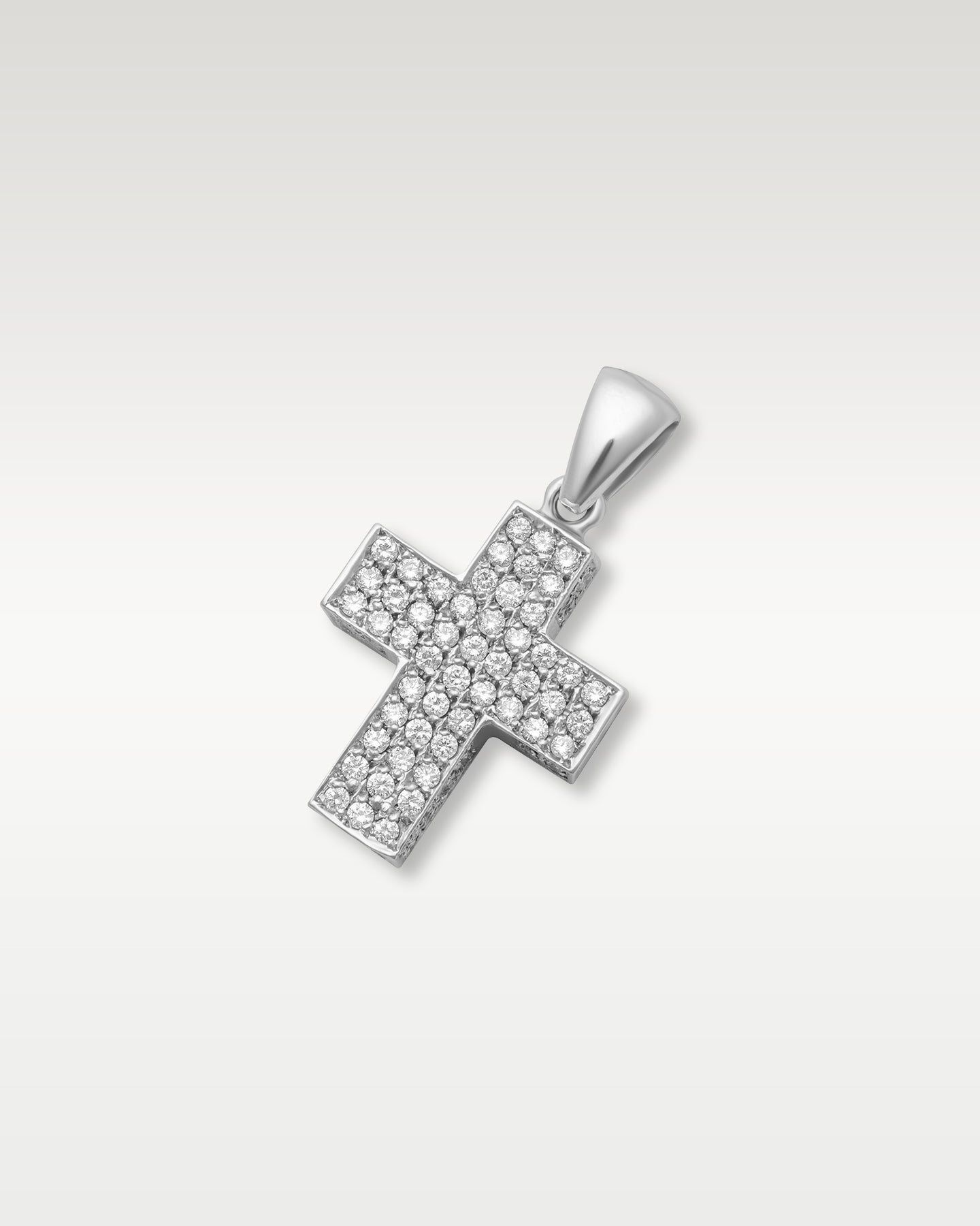 18K White Gold 2.07 CT Diamond Pavé Cross Pendant