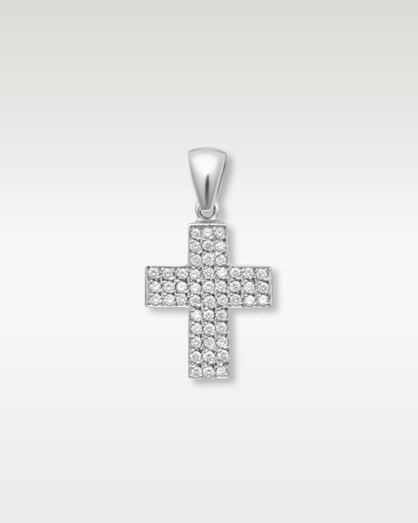 18K White Gold 2.07 CT Diamond Pavé Cross Pendant
