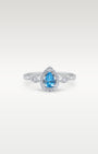 18K Gold Aquamarine & Pear Diamond Ring | Noah's Fine Jewelry Dallas, Texas