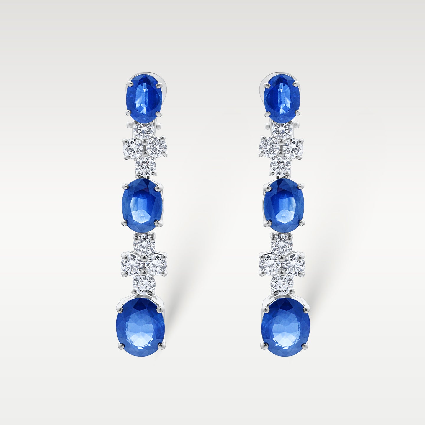 18K White Gold Pirani Sapphire & Diamond Earrings