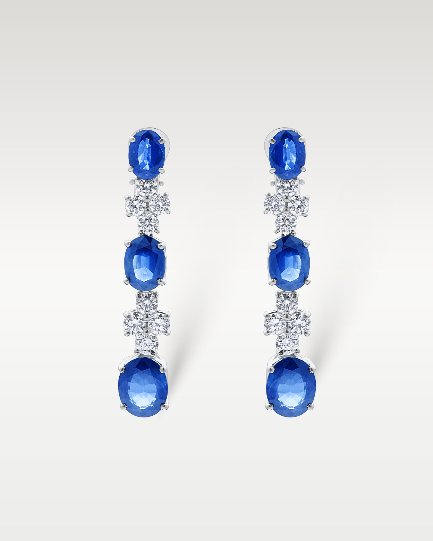 18K White Gold Pirani Sapphire & Diamond Earrings