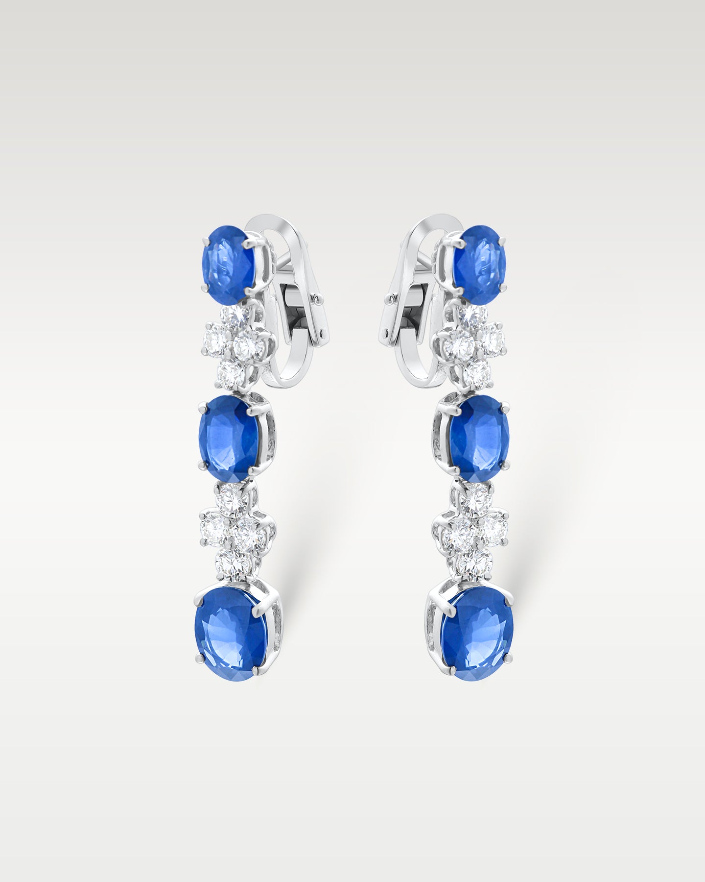 18K White Gold Pirani Sapphire & Diamond Earrings