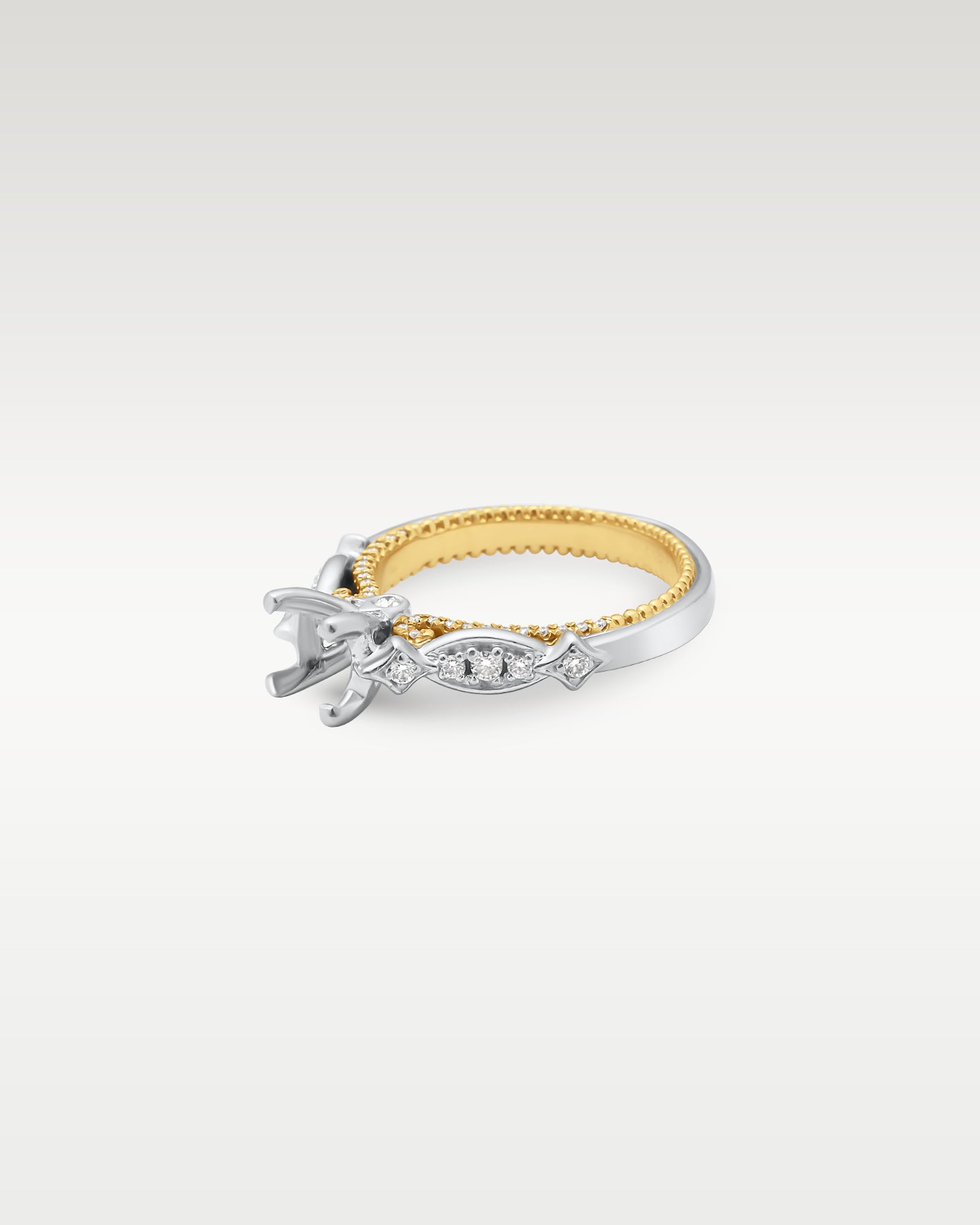 18K White & Rose Gold Diamond Ring Setting