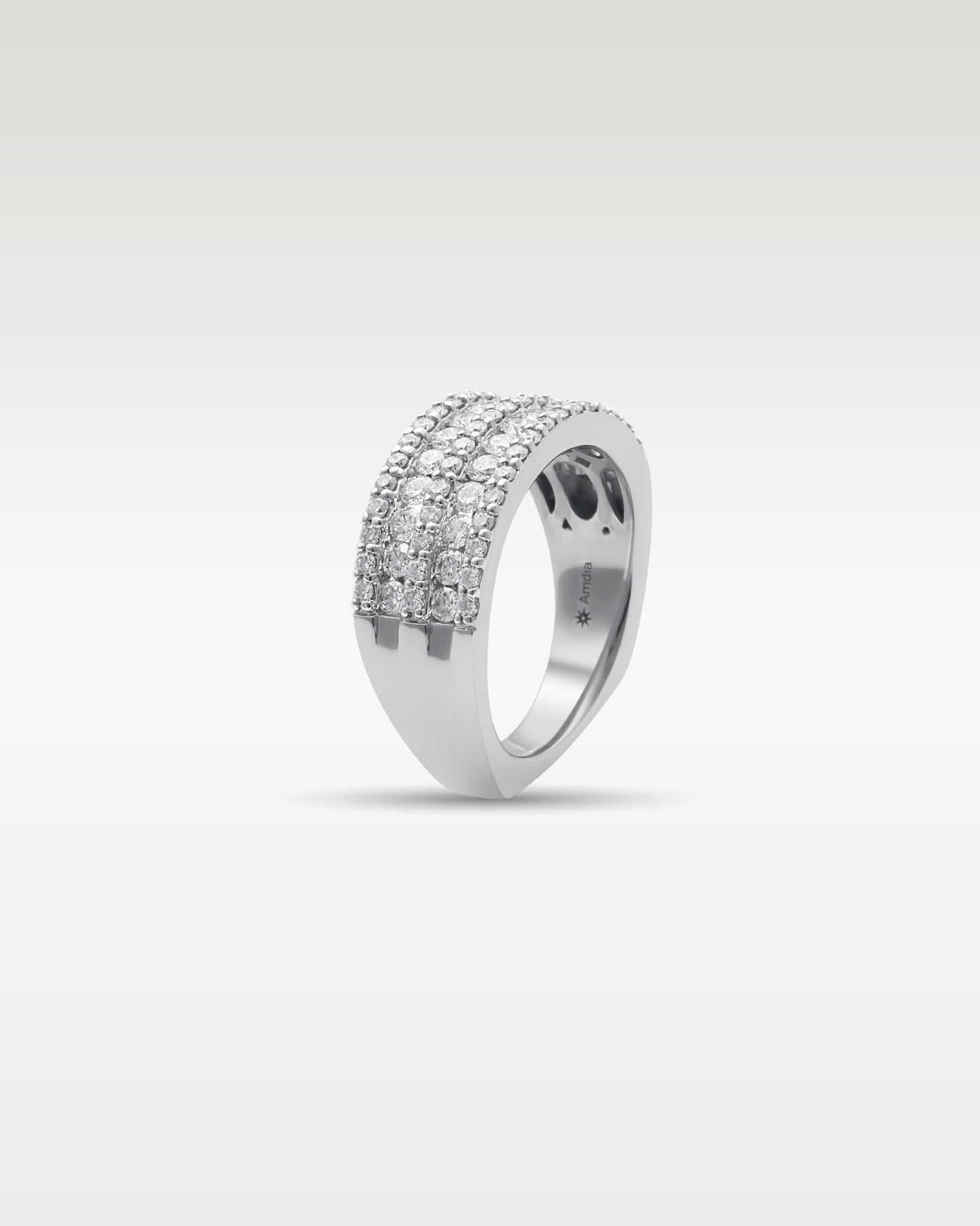 White Gold Five Row Diamond Ring | Noah's Fine Jewelry TX