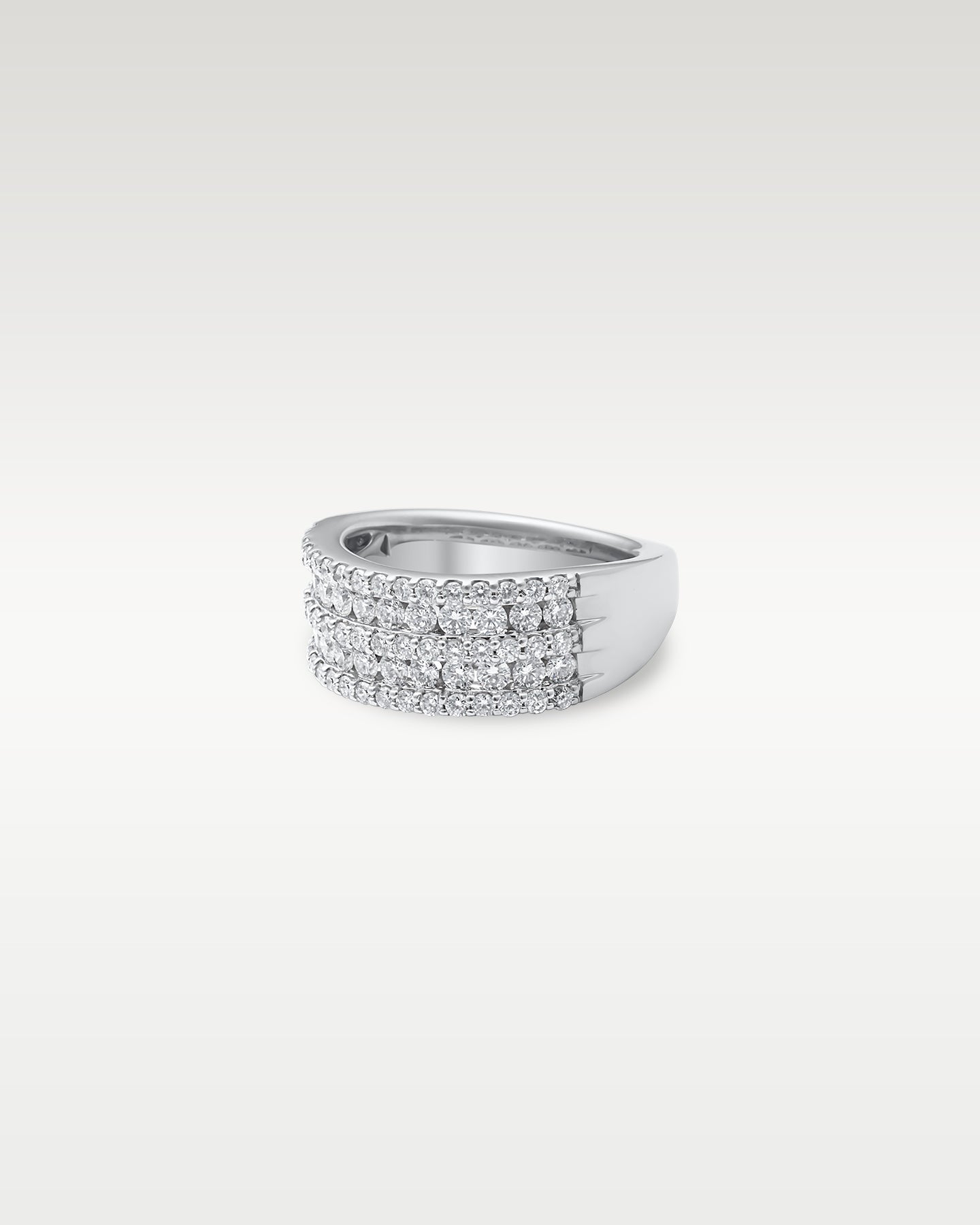 White Gold Five Row Diamond Ring | Noah's Fine Jewelry TX