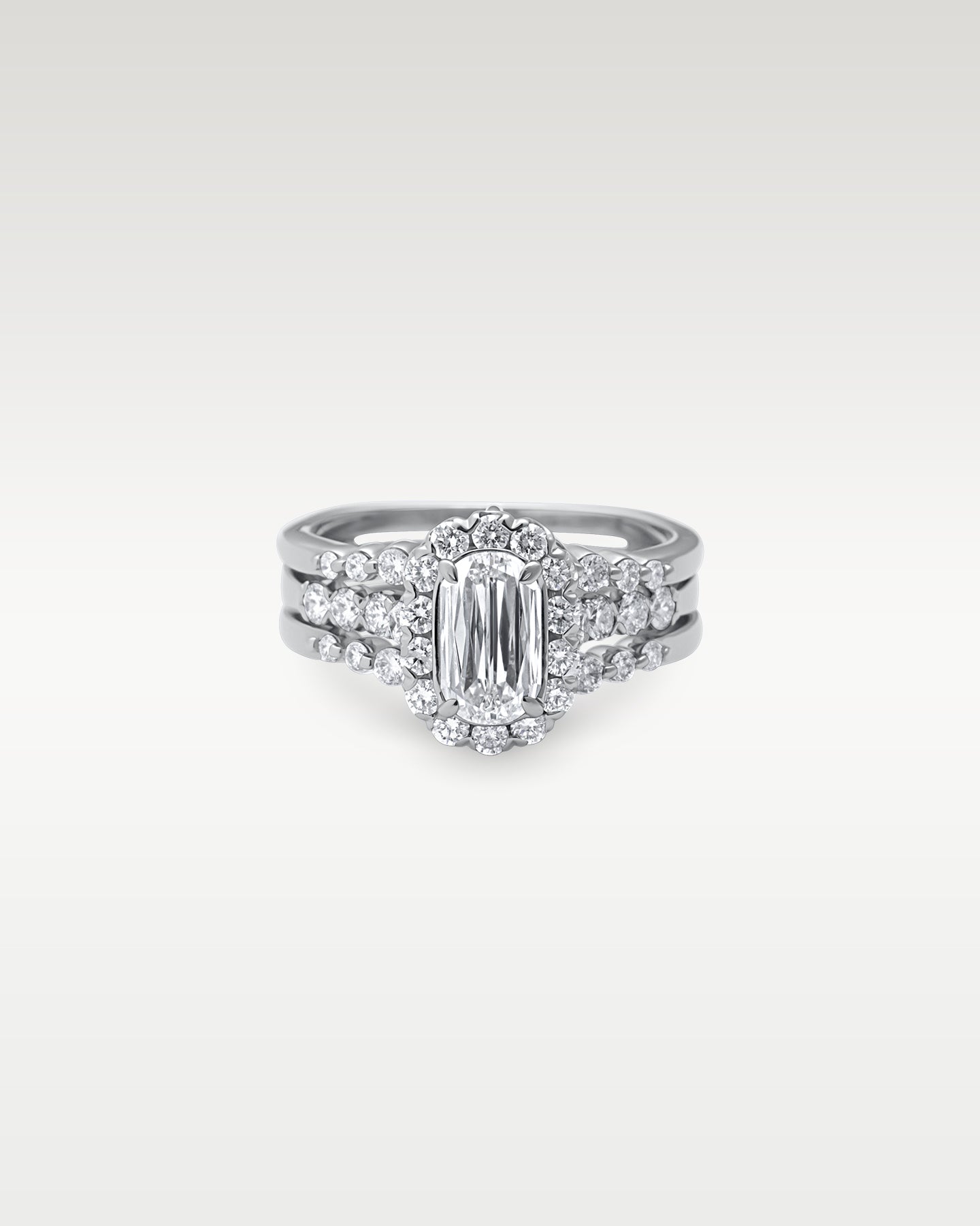 18k White Gold L'Amour Crisscut Engagement Ring | Noah's Fine Jewelry Dallas, TX