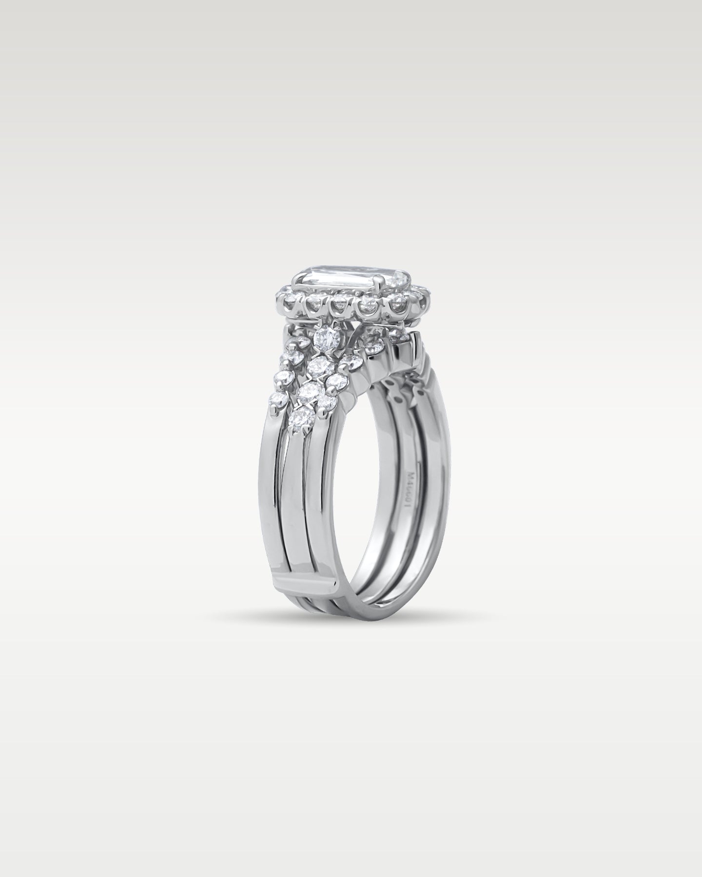 18k White Gold L'Amour Crisscut Engagement Ring | Noah's Fine Jewelry Dallas, TX