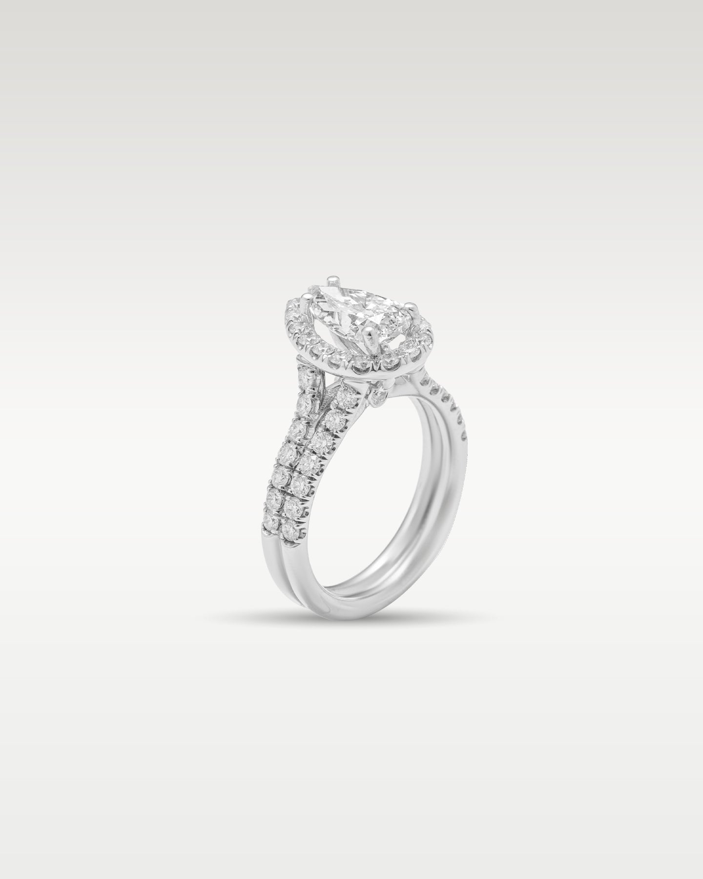 White Gold Pear Modified Diamond Engagement Ring | Noah's Fine Jewelry and Watches