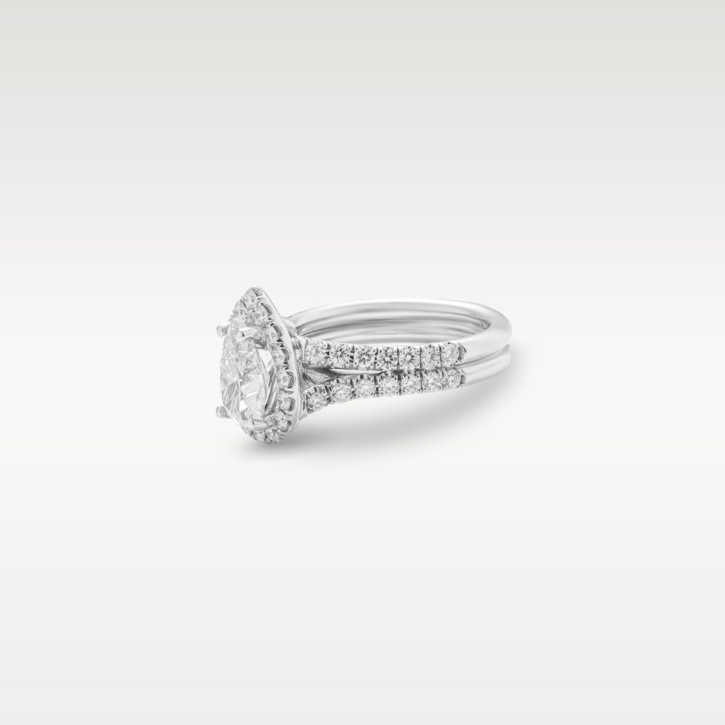 White Gold Pear Modified Diamond Engagement Ring | Noah's Fine Jewelry and Watches