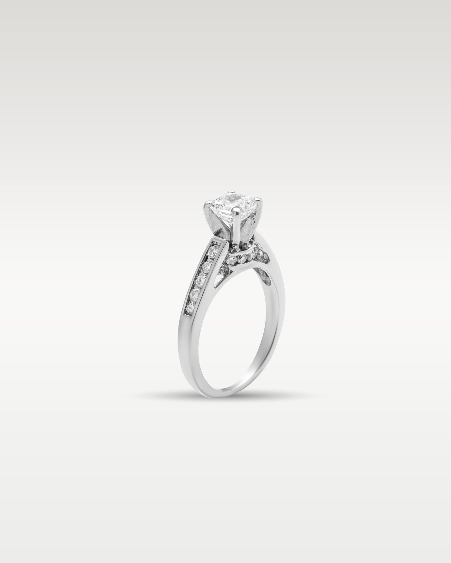 White Gold Radiant Cut Diamond Engagement Ring | Noah's Fine Jewelry and Watches