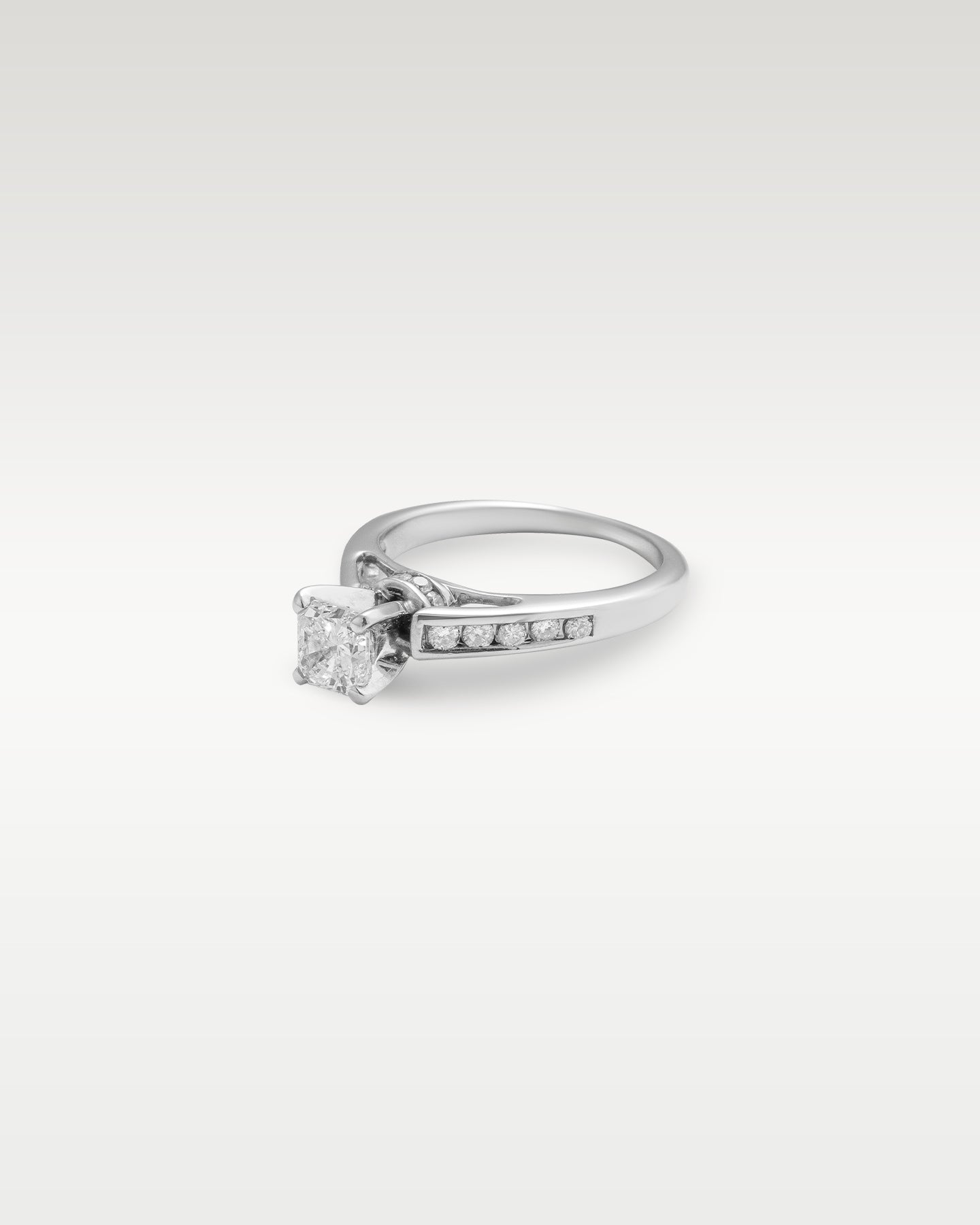 White Gold Radiant Cut Diamond Engagement Ring | Noah's Fine Jewelry and Watches