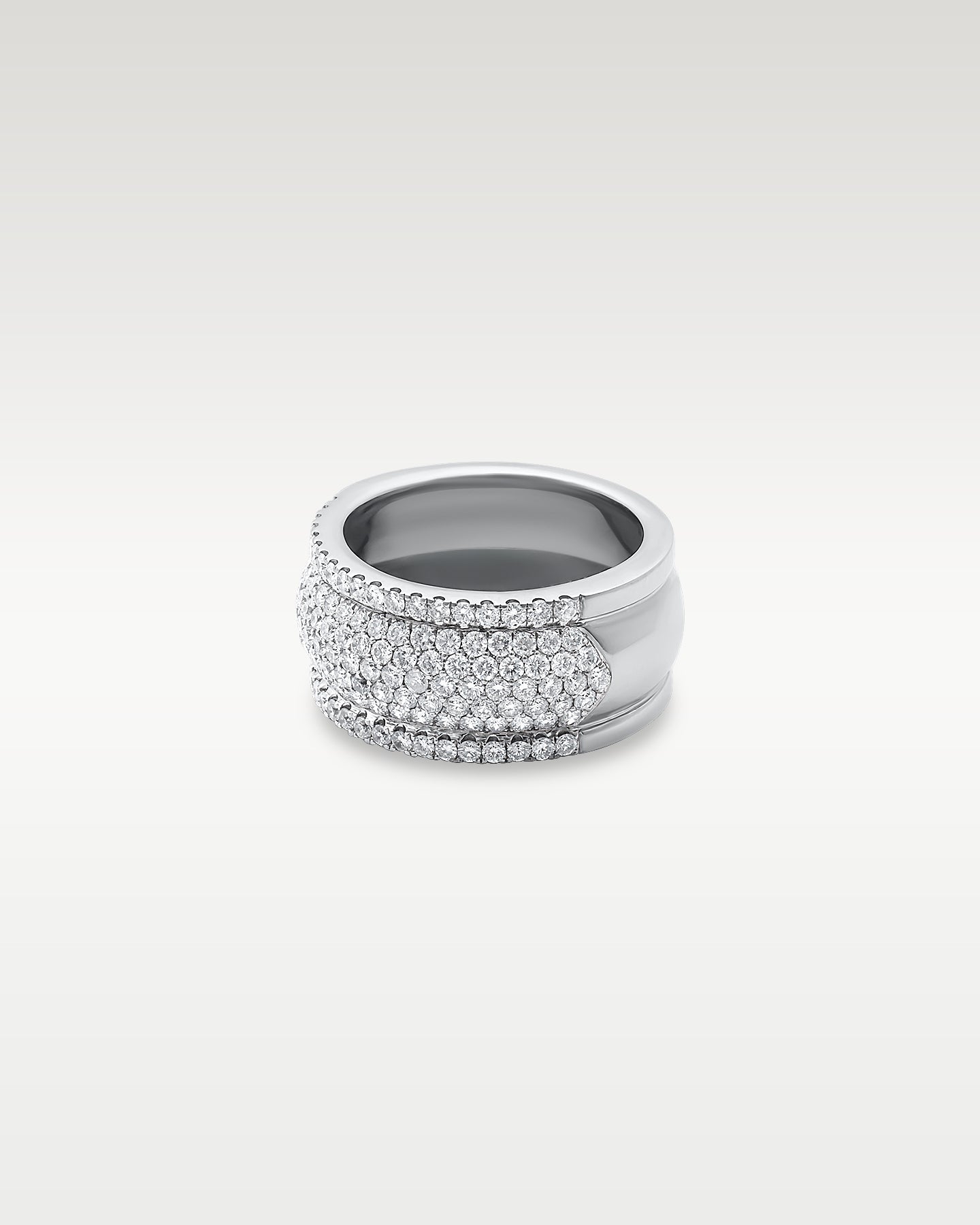 White Gold Wide Band Diamond Ring | Noah's Fine Jewelry Frisco TX