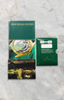 The 2004 pre-owned Rolex GMT-Master II 16713 full set including the original green leather watch box, punched paper warranty certificate, and booklets at Noahs Fine Watches and Jewelry Dallas