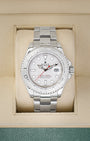 Preowned 2007 Rolex Yacht-Master 40 16622 Rolesium watch with sandblasted 950 platinum bezel and matching platinum dial at Noah's Fine Watches and Jewelry Dallas Texas
