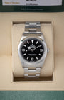 Preowned 2007 Rolex Explorer 36mm reference 114270 with black 3 6 9 dial and stainless steel Oyster bracelet at Noahs Fine Watches and Jewelry in Dallas TX
