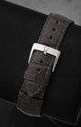Leather strap with stainless steel pin buckle for Omega De Ville Trésor reference 435.13.40.21.02.001
