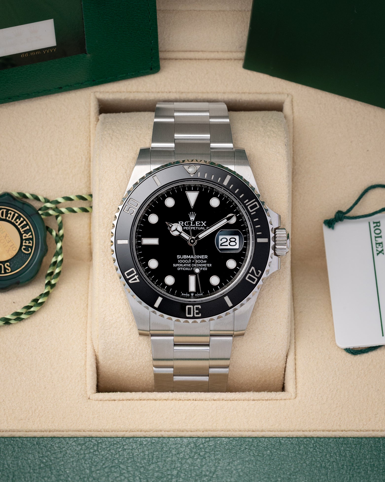 Pre-owned 2025 Rolex Submariner Date 41mm reference 126610LN with black dial, black Cerachrom bezel, and stainless steel Oyster bracelet at Noahs Fine Watches and Jewelry in Dallas TX