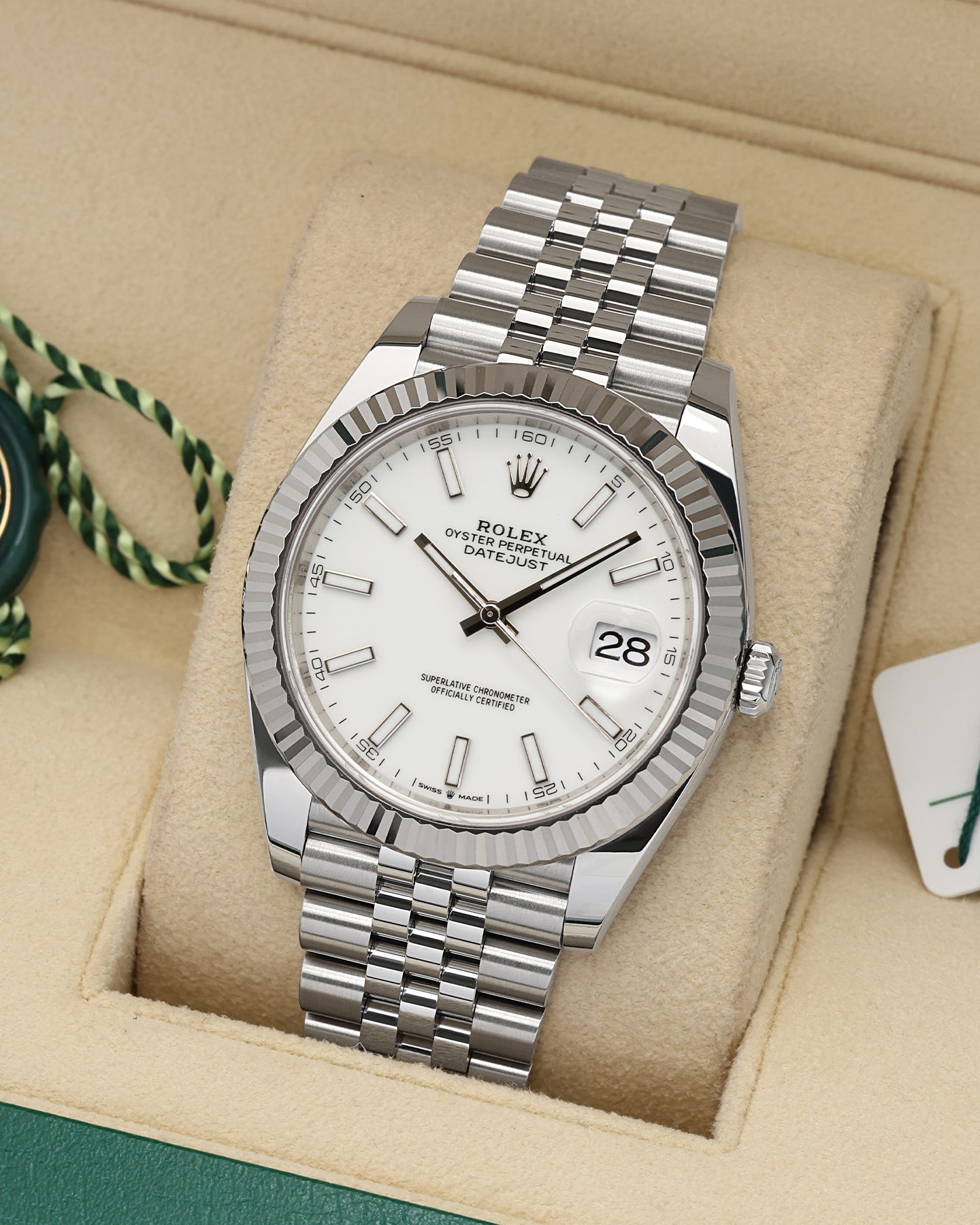 white dial Rolex Datejust 41 126334 | Noah's Fine Watches & Jewelry