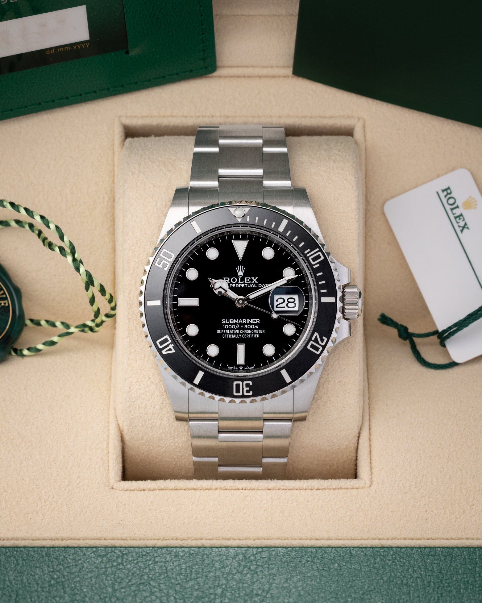 Preowned 2026 Rolex Submariner Date 41mm reference 126610LN with black dial, black Cerachrom bezel, and stainless steel Oyster bracelet at Noahs Fine Watches and Jewelry in Dallas TX