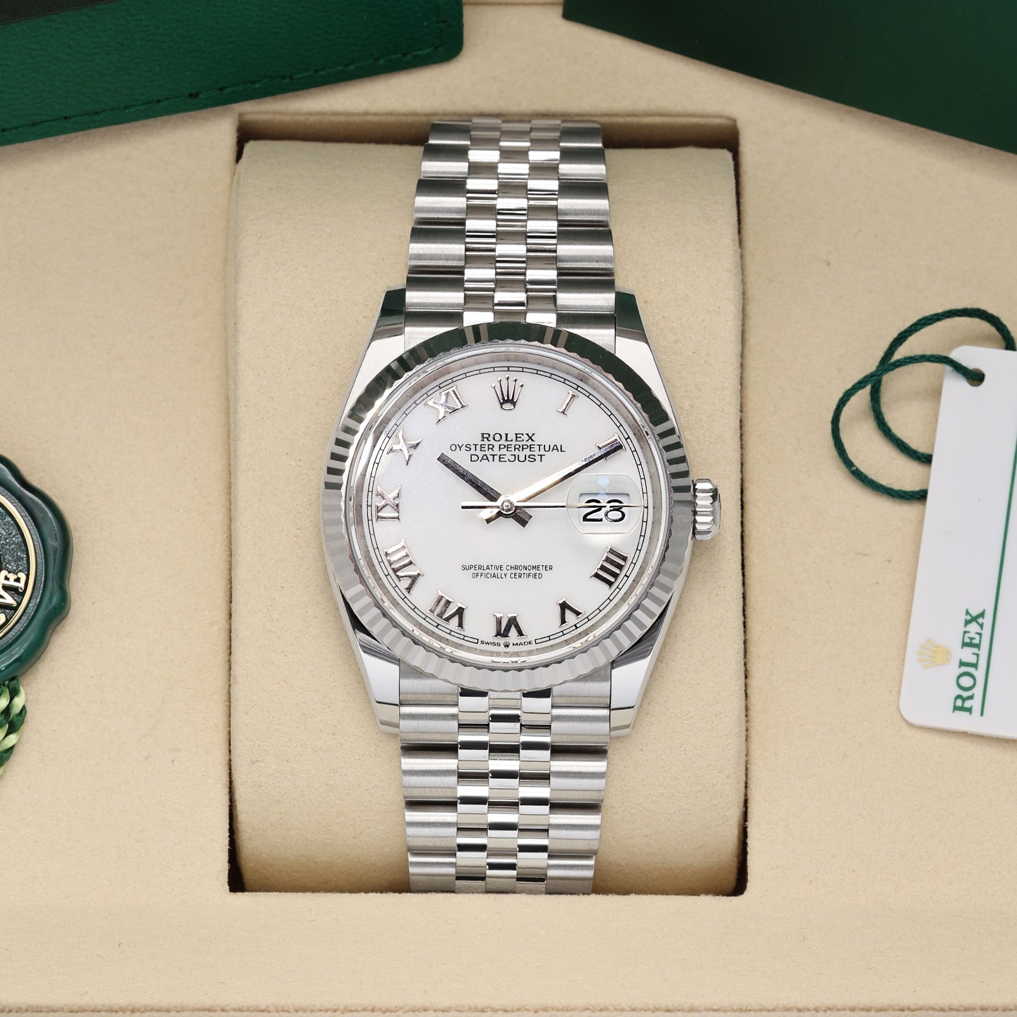 White Roman Rolex Datejust 36 126234 | Noahs Fine Watches & Jewelry TX