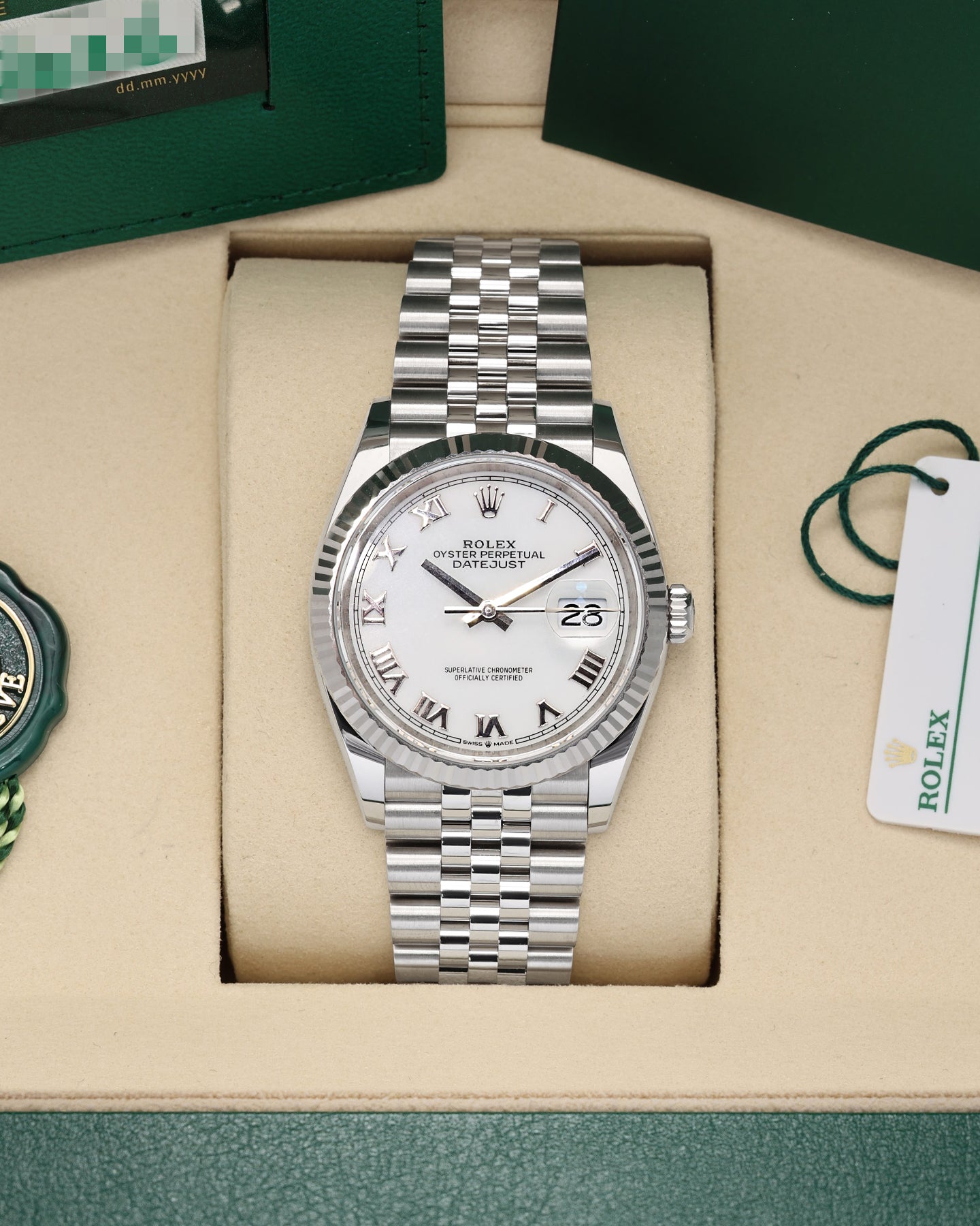 White Roman Rolex Datejust 36 126234 | Noahs Fine Watches & Jewelry TX