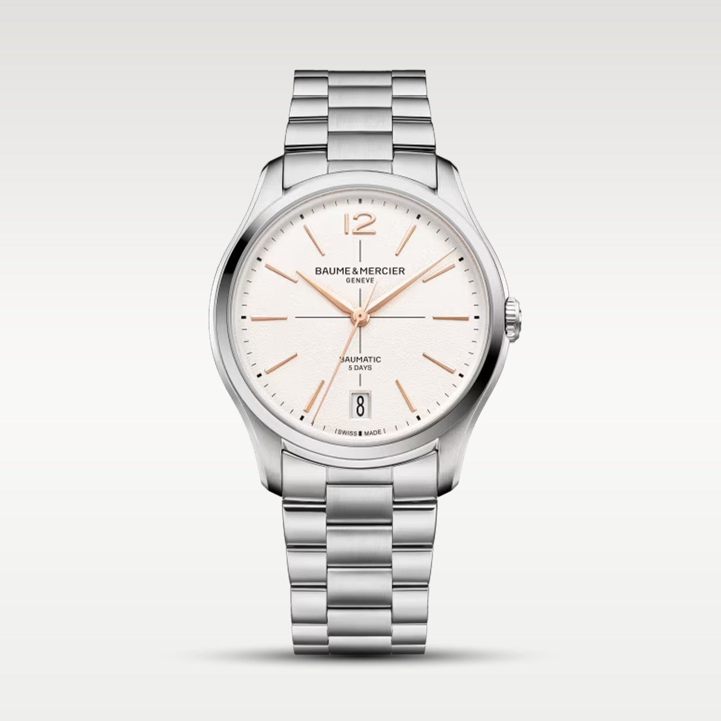 Off White Baume & Mercier Clifton 10793 | Noah's Fine Watches and Jewelry TX