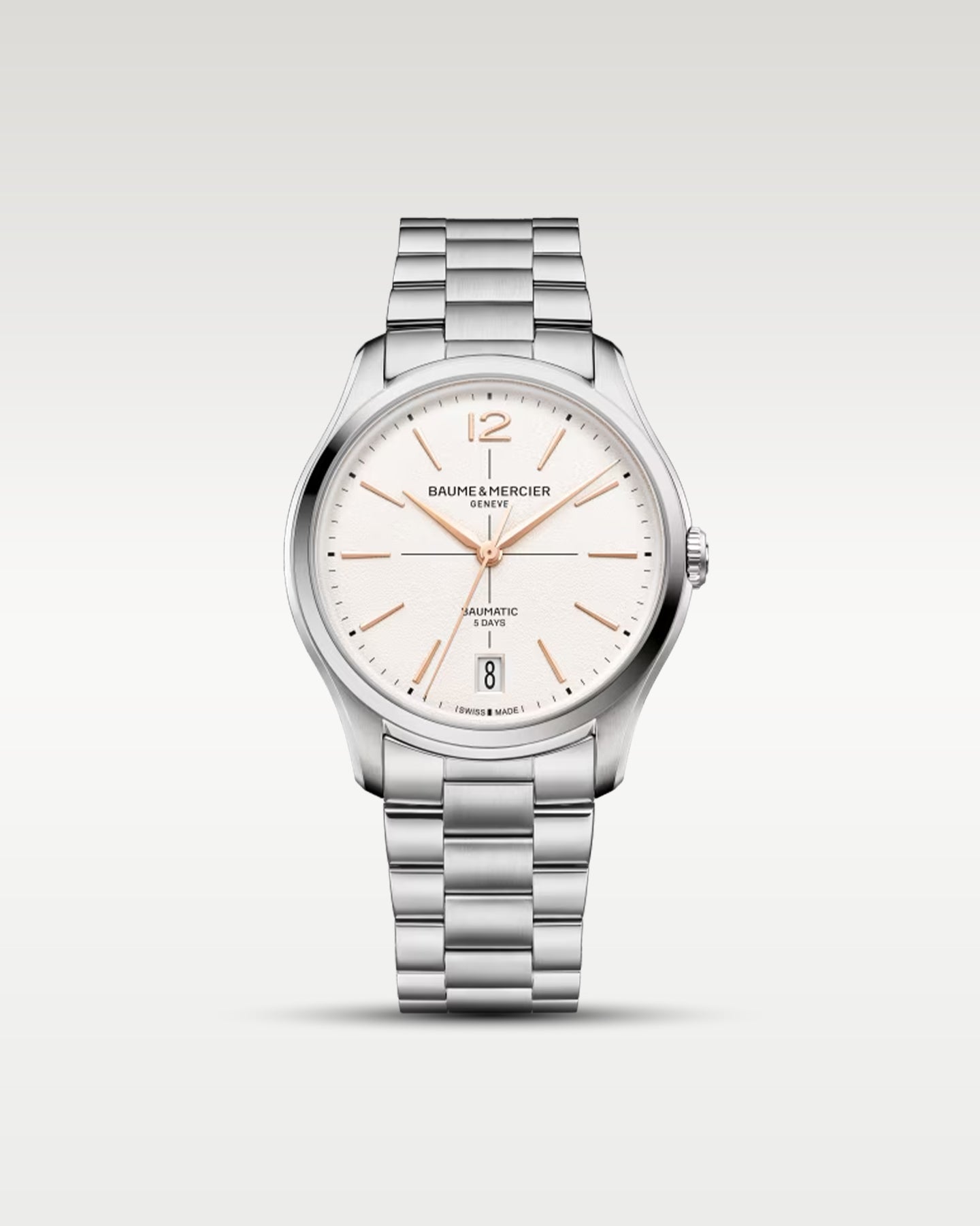 Off White Baume & Mercier Clifton 10793 | Noah's Fine Watches and Jewelry TX