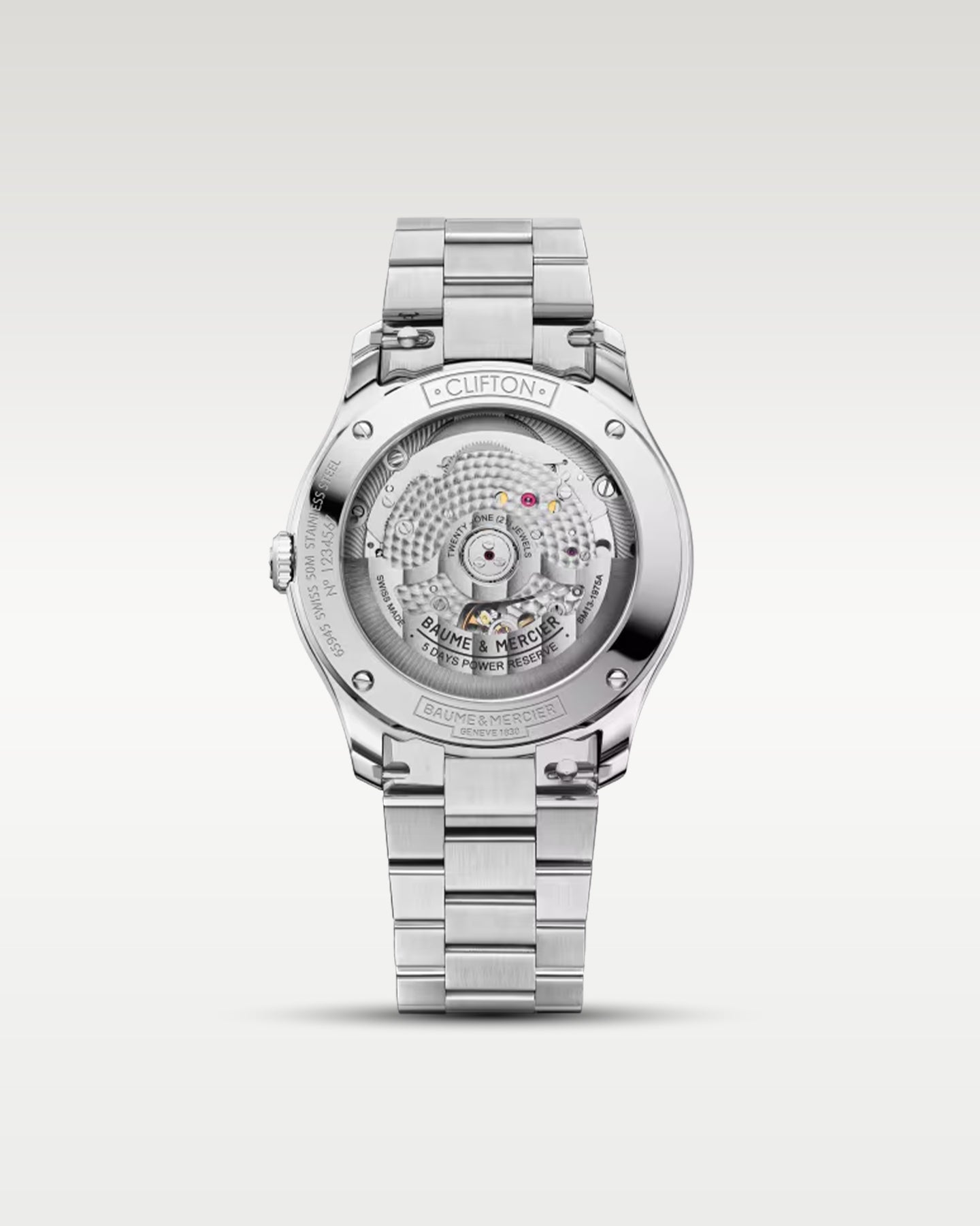 Off White Baume & Mercier Clifton 10793 | Noah's Fine Watches and Jewelry TX