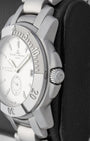 Baume and Mercier Capeland Automatic Diver watch with a white dial sub-second tracking date window and stainless steel rotating bezel