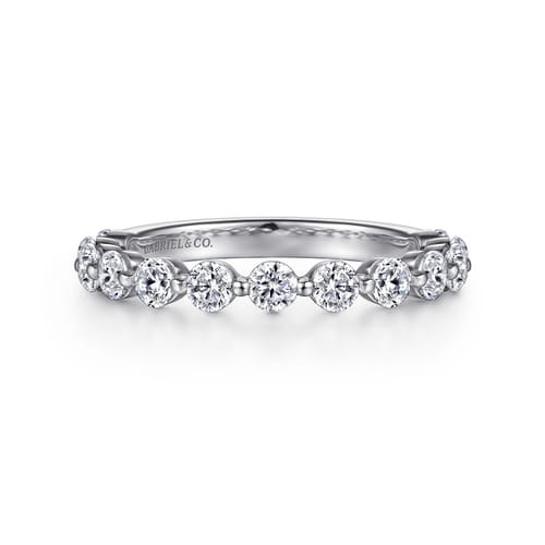 Gabriel & Co. 14K White Gold Single Prong Diamond Anniversary Band