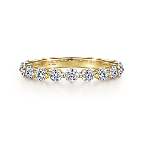 Gabriel & Co. 14K Yellow Gold Single Prong Diamond Anniversary Band