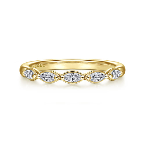 Gabriel & Co. 14K Yellow Gold Marquise Diamond Anniversary Band