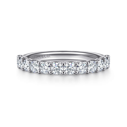 Gabriel & Co. 14K White Gold Scallop Setting Diamond Anniversary Band