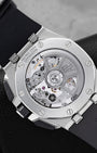 Exhibition sapphire caseback displaying the in-house AP Calibre 4401 automatic flyback chronograph movement