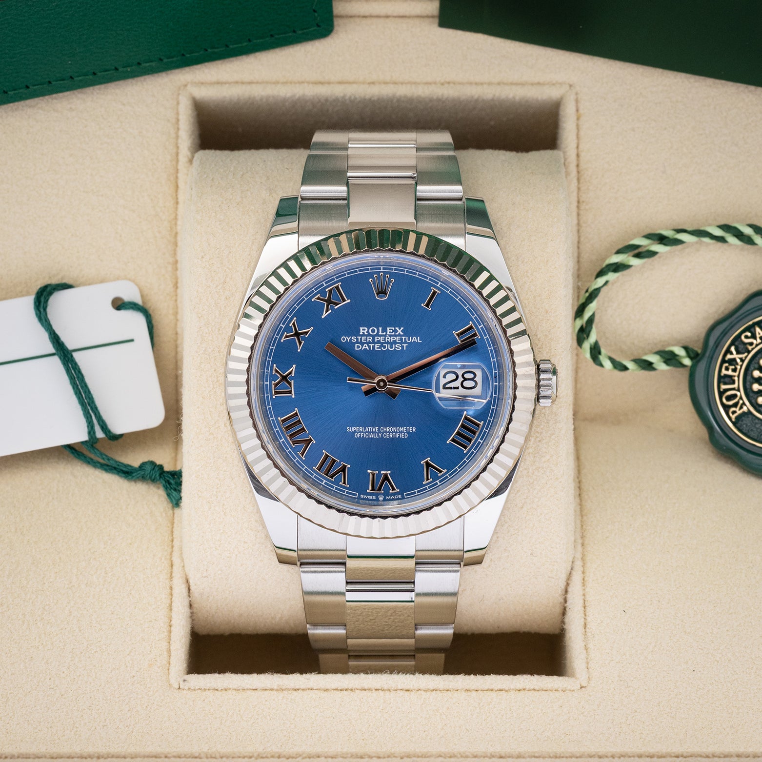 2021 Blue Roman Rolex Datejust 41 126300 | Noah's Fine Watches Dallas