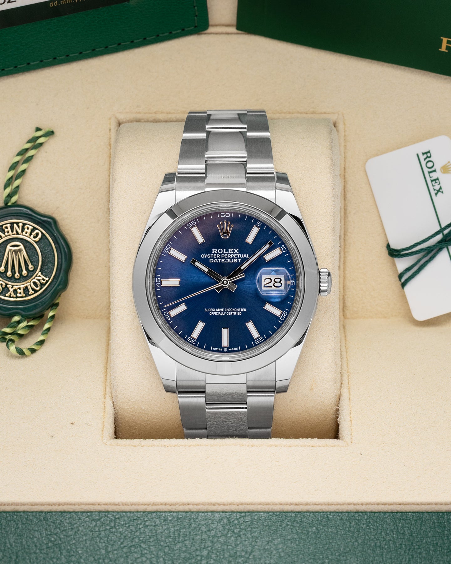 Blue Index Rolex Datejust 41 126300 | Noah's Fine Watches Dallas, Texas