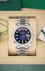 Blue Ombré Rolex Day-Date 36 128349RBR | Noah's Fine Watches Dallas